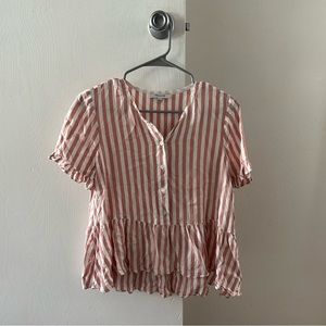 Madewell studio ruffle-hem striped top
